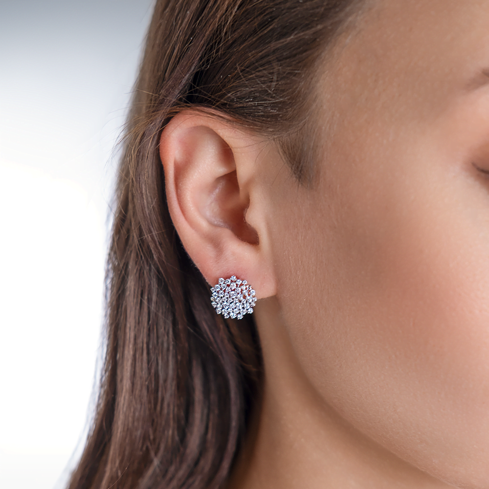 Серьги с английским замком из серебра с фианитами 02-0669-00-401-0200