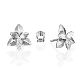 Серьги-пусеты из белого золота с бриллиантами