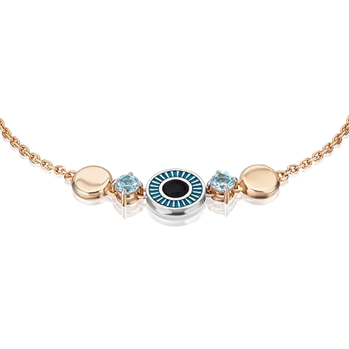 Браслет «Взгляд на время» из комбинированного золота с топазами и эмалью 05-0709-00-201-1111