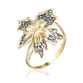 Кольцо «Кленовый лист» из лимонного золота 01-4861-00-000-1130-65