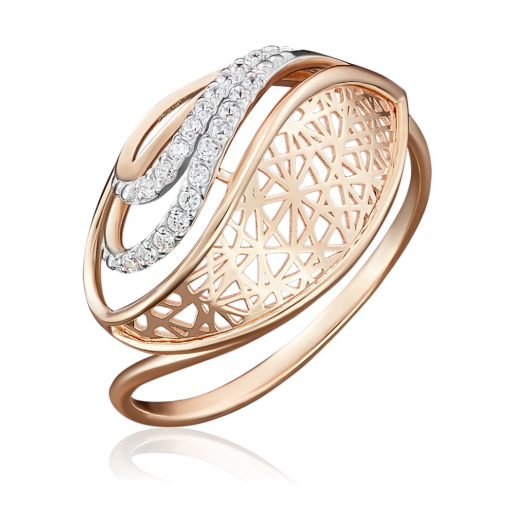 Кольцо из красного золота с фианитами 01-4889-00-401-1110-65