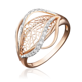 Кольцо из красного золота с фианитами 01-4896-00-401-1110-65