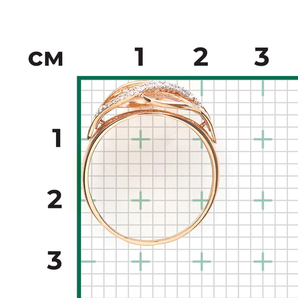 Кольцо из красного золота с фианитами 01-4896-00-401-1110-65