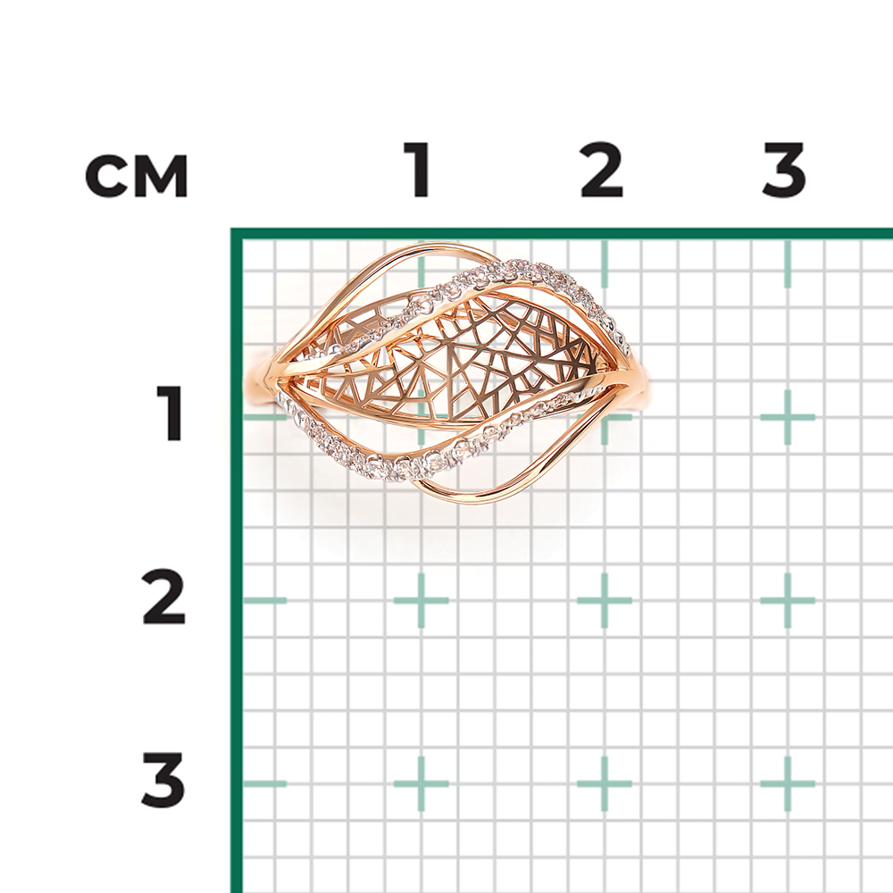 Кольцо из красного золота с фианитами 01-4896-00-401-1110-65