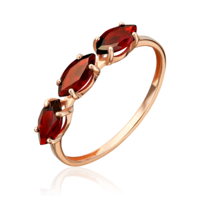 Кольцо из красного золота с гранатами 01-5985-00-204-1110