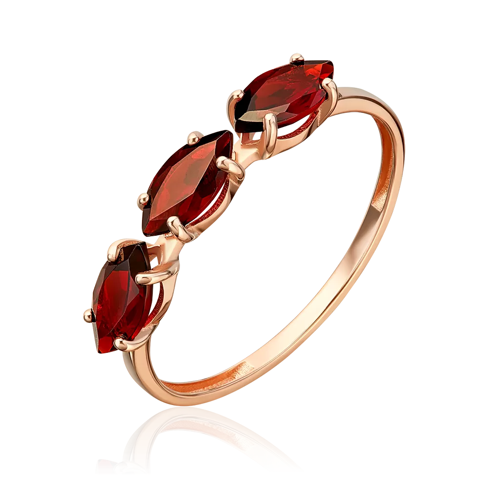 Кольцо из красного золота с гранатами 01-5985-00-204-1110