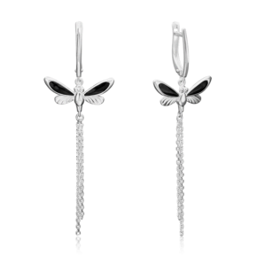 Серьги «Стрекозы» с английским замком из серебра с эмалью 02-4670-00-000-0200-71