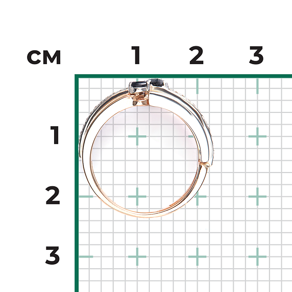 Кольцо из комбинированного золота с сапфирами и бриллиантами 01-5759-00-105-1111