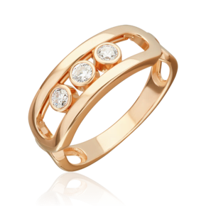 Кольцо из красного золота с бриллиантами 01-5904-00-101-1110