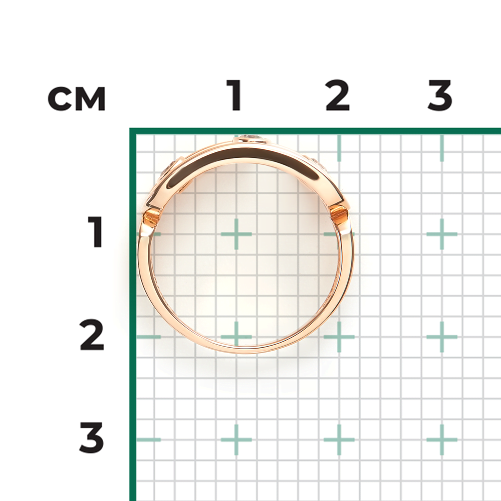 Кольцо из красного золота с бриллиантами 01-5904-00-101-1110