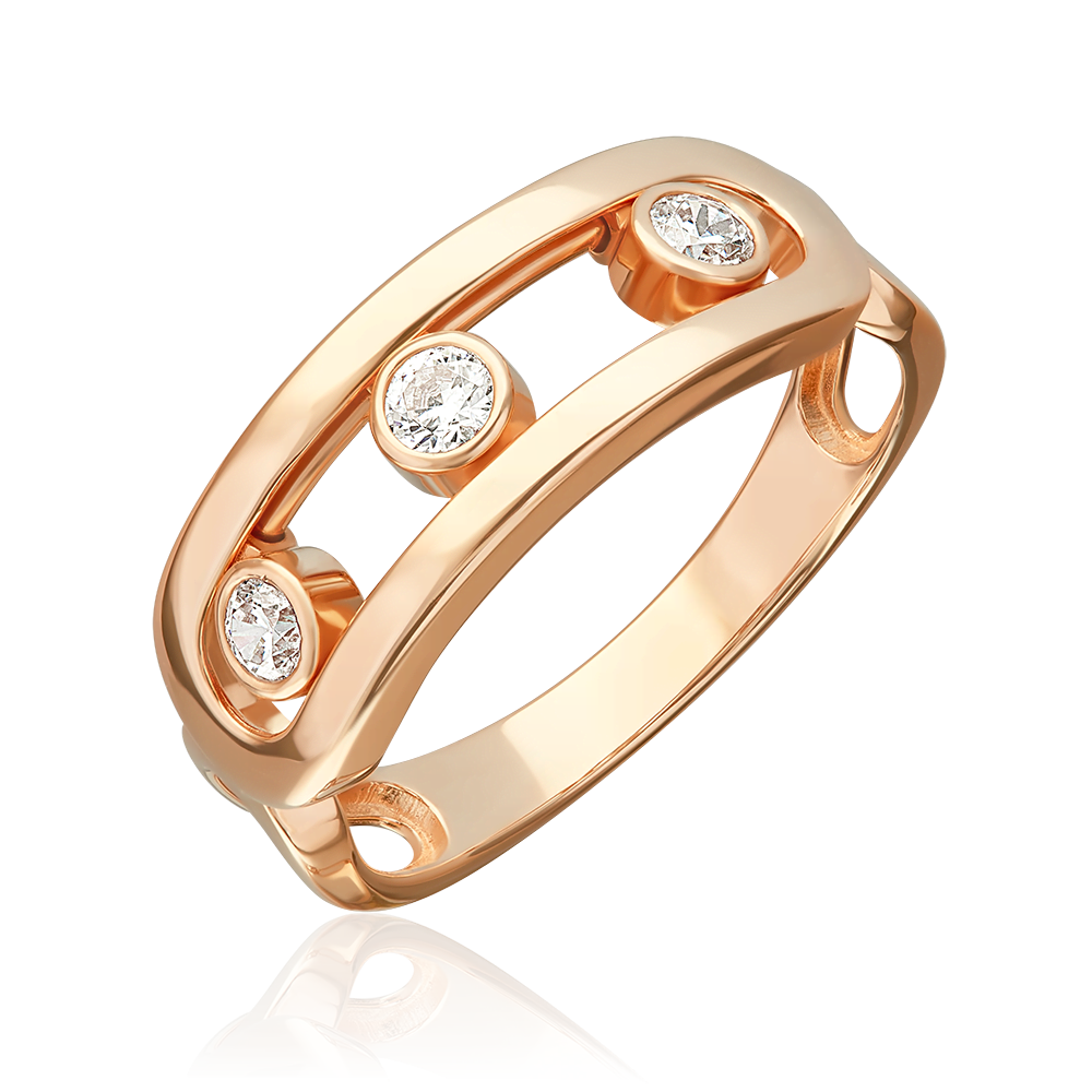 Кольцо из красного золота с бриллиантами 01-5904-00-101-1110