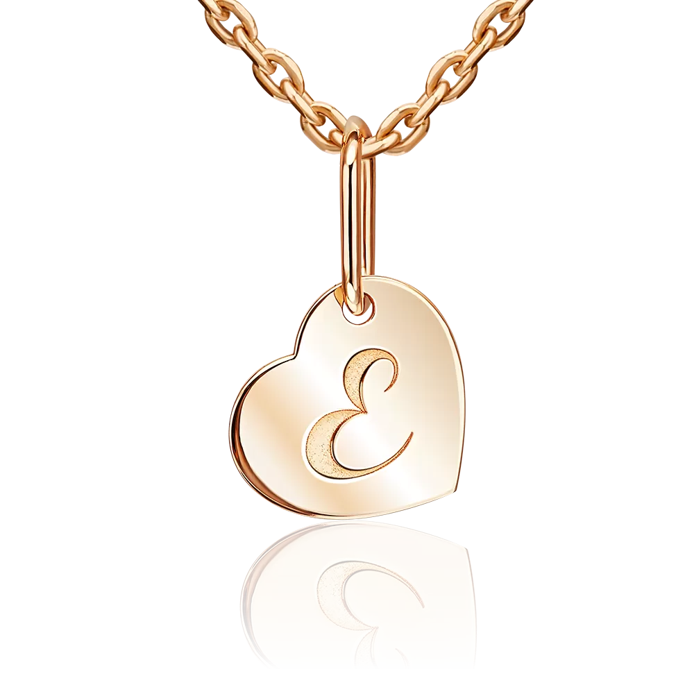 Подвеска «Буква Е» из красного золота 03-3658-Е-000-1110