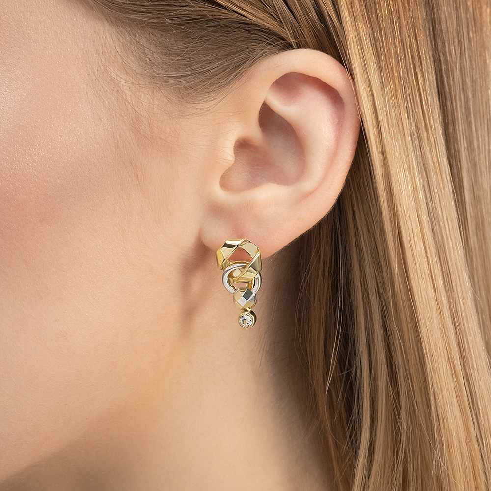 Серьги с английским замком из комбинированного золота с натуральным топазом white 02-5030-00-201-1121