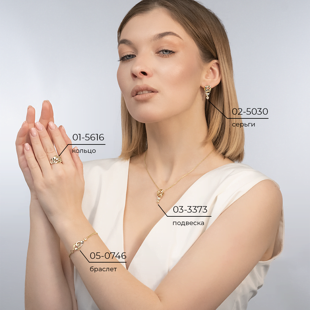 Серьги с английским замком из комбинированного золота с натуральным топазом white 02-5030-00-201-1121