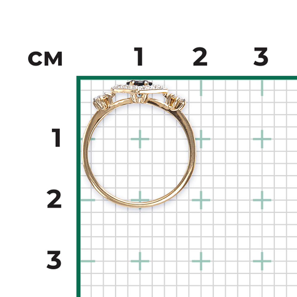 Кольцо из красного золота с сапфиром и бриллиантами 01-1467-00-105-1110-30