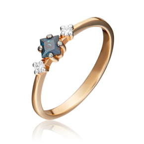 Кольцо из красного золота с сапфиром и бриллиантами 01-1468-00-105-1110-30