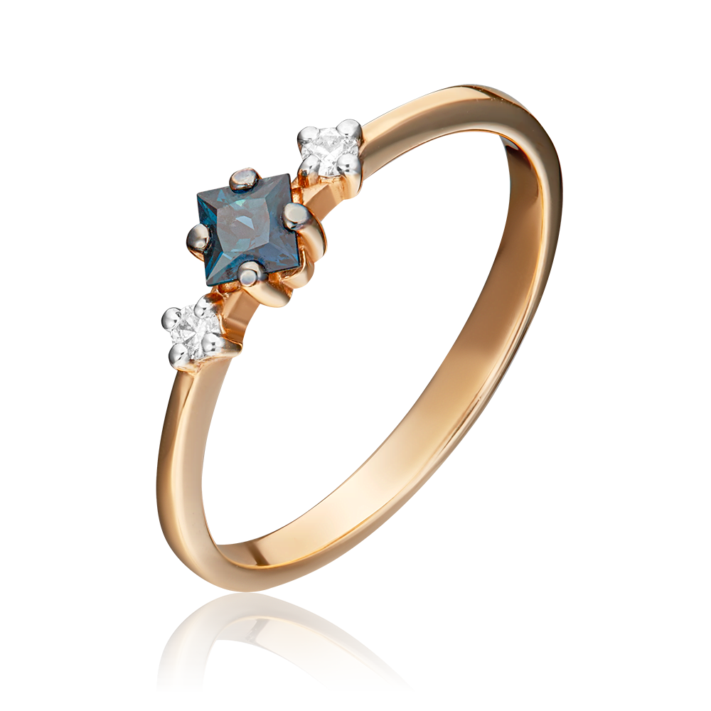 Кольцо из красного золота с сапфиром и бриллиантами 01-1468-00-105-1110-30