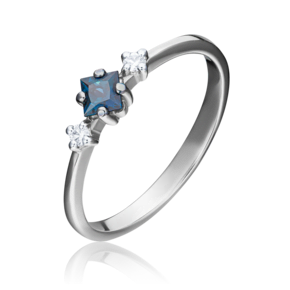 Кольцо из белого золота с сапфиром и бриллиантами 01-1468-00-105-1120-30