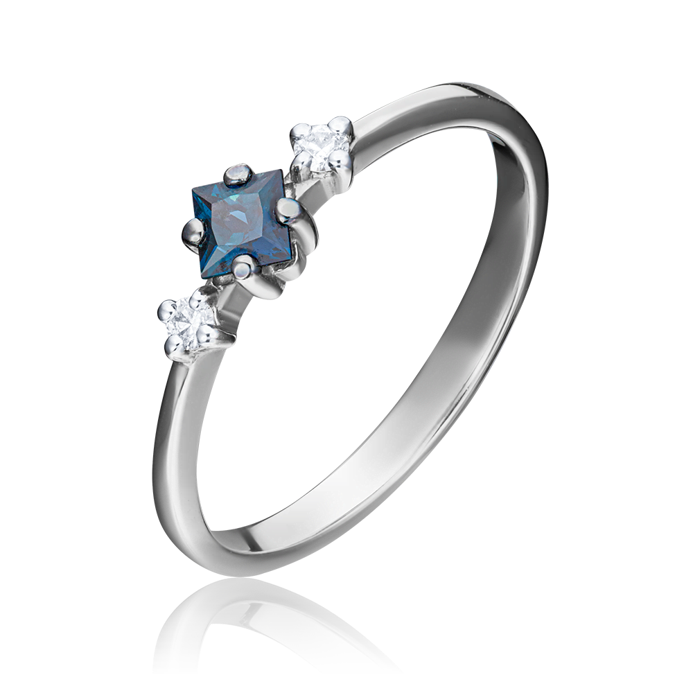 Кольцо из белого золота с сапфиром и бриллиантами 01-1468-00-105-1120-30