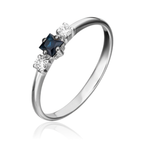 Кольцо из белого золота с сапфиром и бриллиантами 01-1469-00-105-1120-30