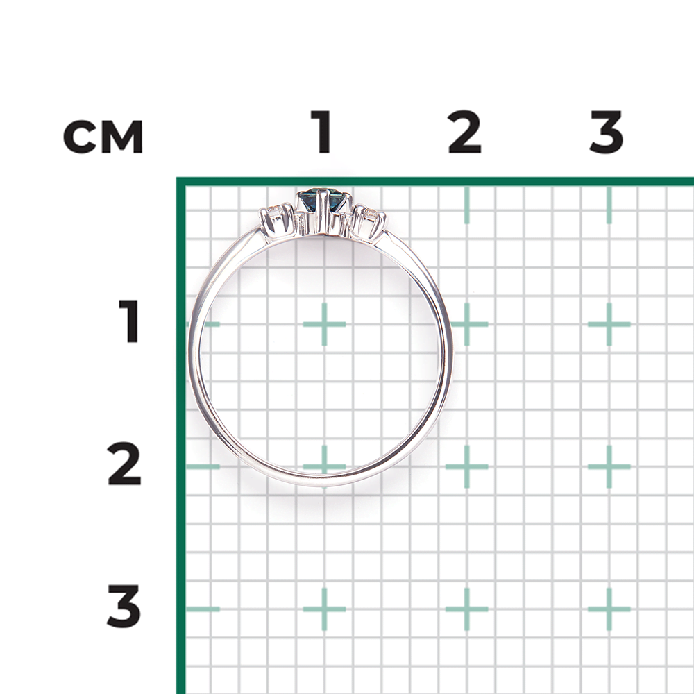 Кольцо из белого золота с сапфиром и бриллиантами 01-1469-00-105-1120-30