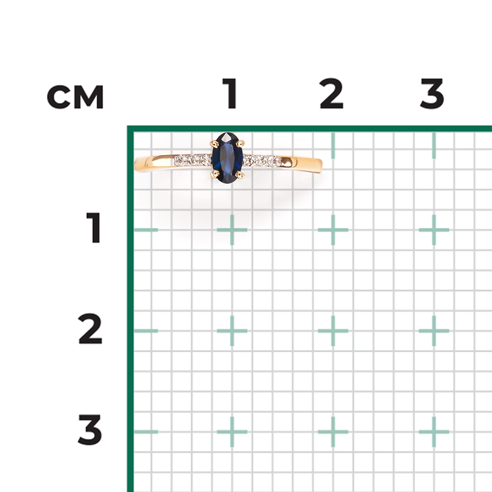 Кольцо из красного золота с сапфиром и бриллиантами 01-1470-00-105-1110-30