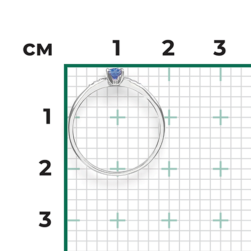 Кольцо из белого золота с сапфиром и бриллиантами 01-1470-00-105-1120-30