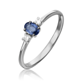 Кольцо из белого золота с сапфиром и бриллиантами 01-1471-00-105-1120-30