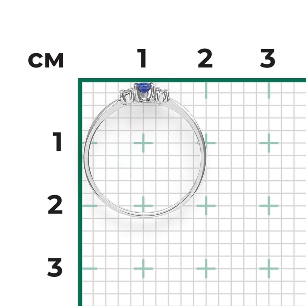 Кольцо из белого золота с сапфиром и бриллиантами 01-1471-00-105-1120-30