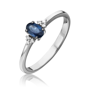 Кольцо из белого золота с сапфиром и бриллиантами 01-1472-00-105-1120-30