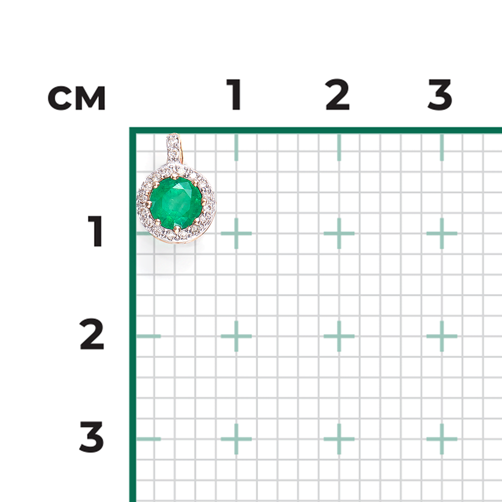 Подвеска из красного золота с изумрудом и бриллиантами 03-0428-00-106-1110-30