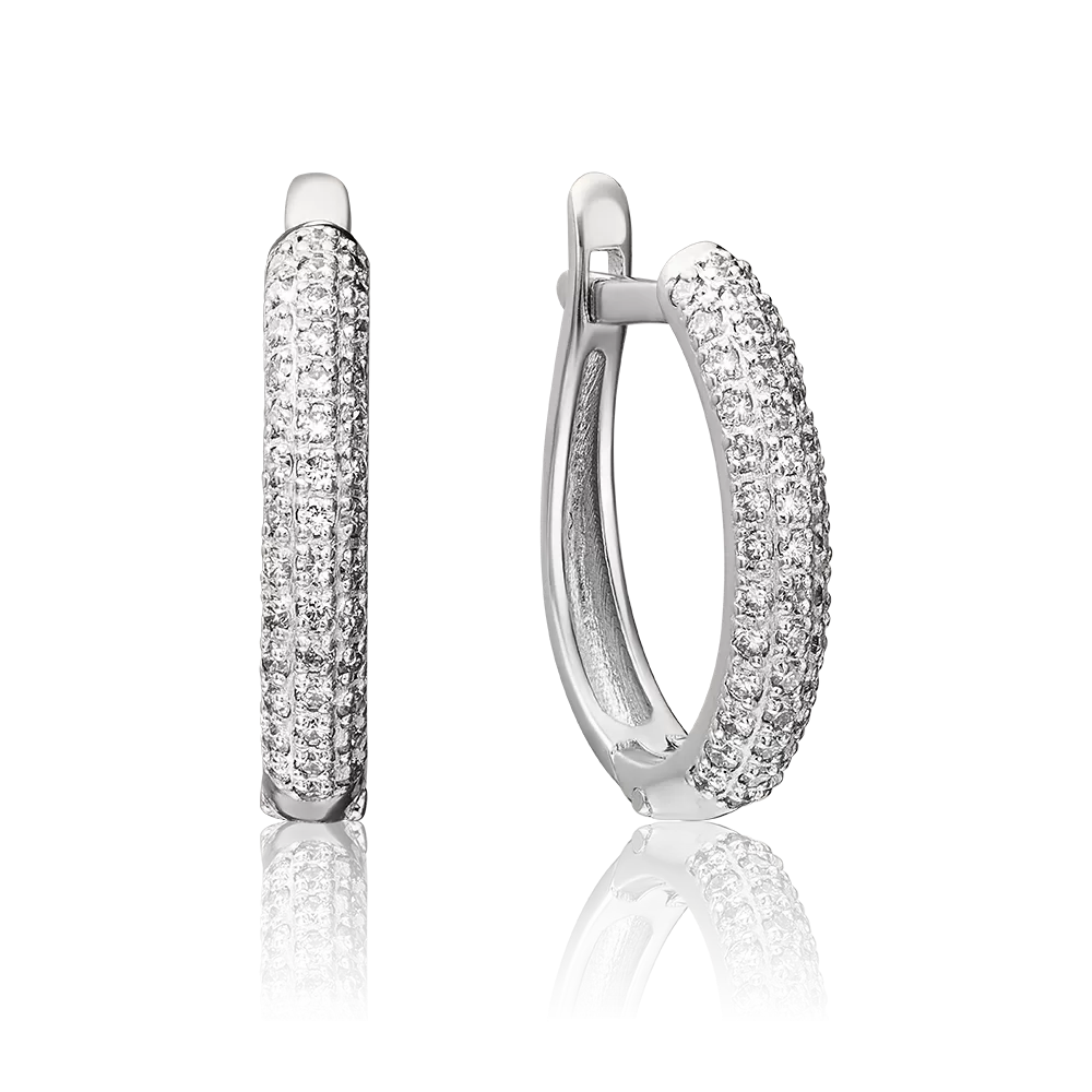 Серьги из белого золота с бриллиантами 02-4829-00-101-1120-30