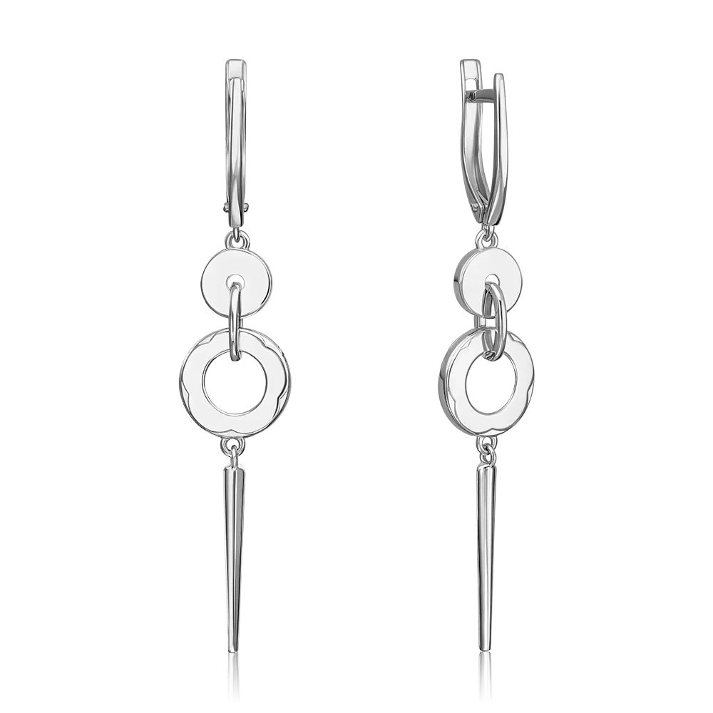 Серьги с английским замком из белого золота 02-5001-00-000-1120