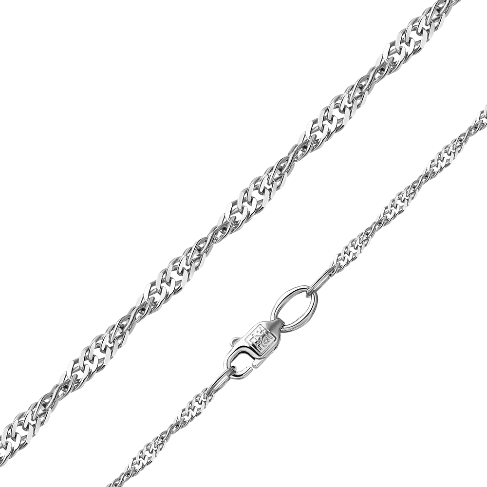 Цепь из белого золота с алмазной гранью (плетение «Сингапур») 21-0711-030-1120-17