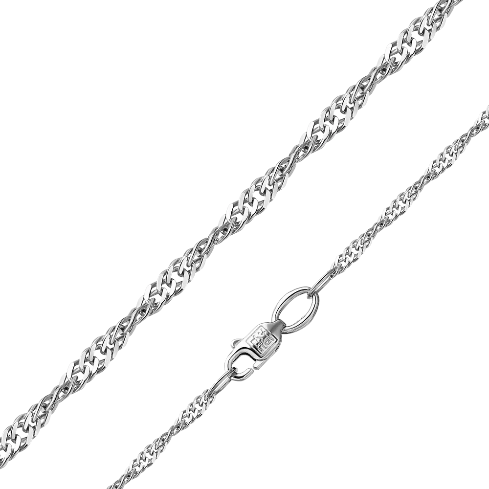 Цепь из белого золота с алмазной гранью (плетение «Сингапур») 21-0711-030-1120-17