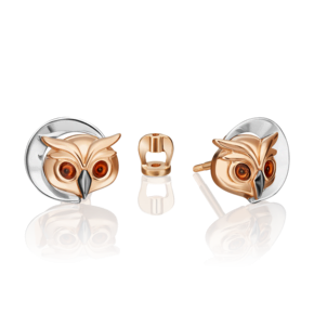 Серьги-пусеты «Загадочность» из комбинированного золота с эмалью 02-4892-00-000-1111