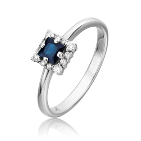 Кольцо из белого золота с сапфиром и бриллиантами 01-5545-00-105-1120-30