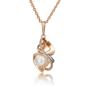 Подвеска из красного золота с жемчугом культивированным 03-2838-00-301-1110-31