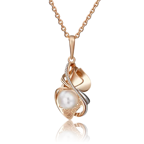 Подвеска из красного золота с жемчугом культивированным 03-2838-00-301-1110-31