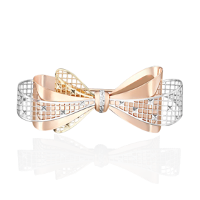 Брошь «Бант» из комбинированного золота с фианитами 04-0132-00-401-1140-48