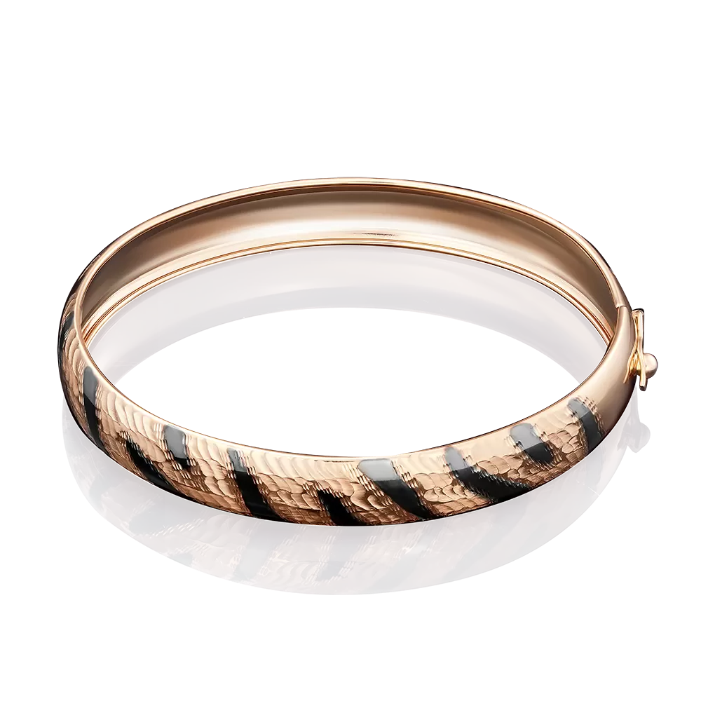 Браслет жесткий из красного золота с алмазной гранью 05-0532-04-000-1110-04