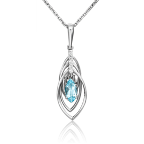 Подвеска из белого золота с топазом и натуральными топазами white