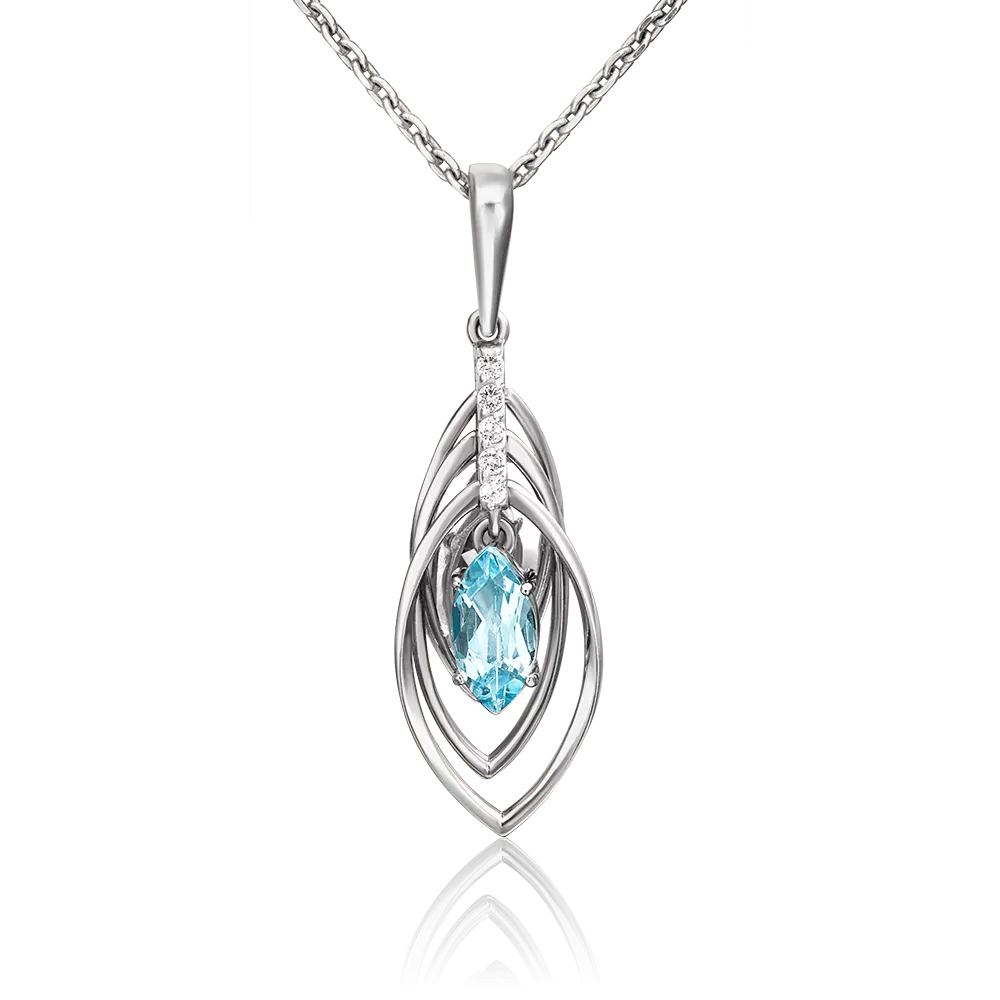 Подвеска из белого золота с топазом и натуральными топазами white 03-3055-00-201-1120-57