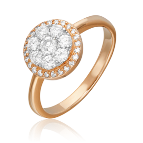 Кольцо из красного золота с бриллиантами 01-1317-00-101-1110-30