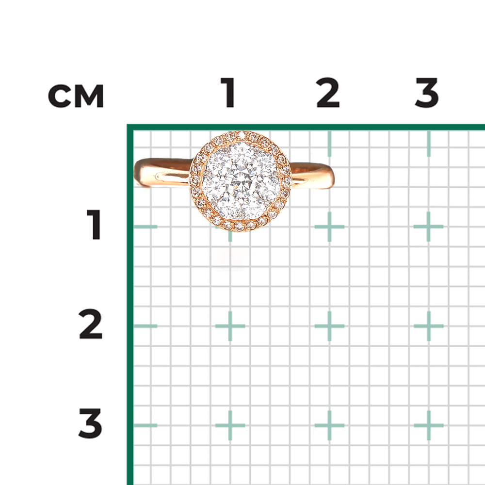 Кольцо из красного золота с бриллиантами 01-1317-00-101-1110-30