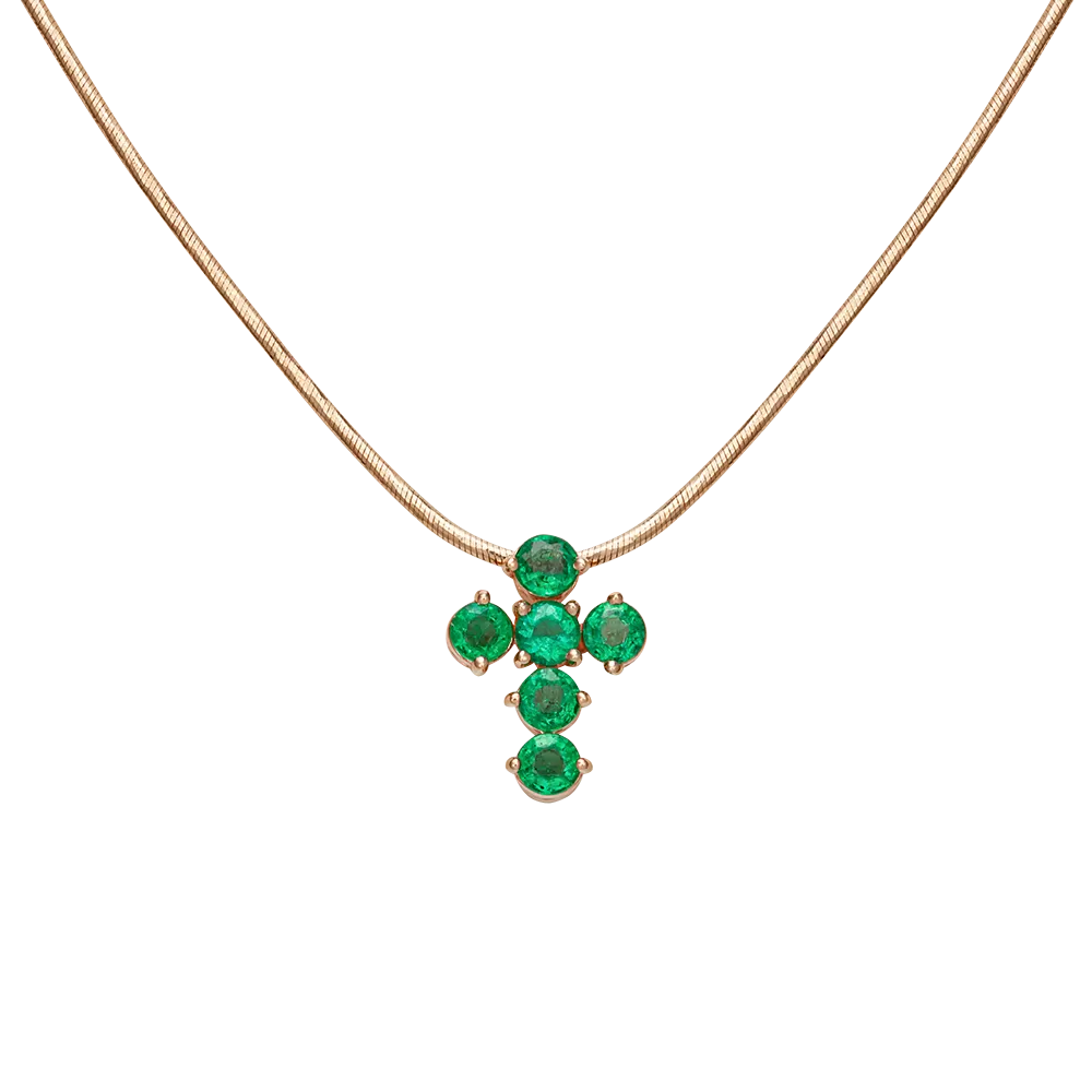 Колье из красного золота с изумрудами 07-0017-00-103-1110-30