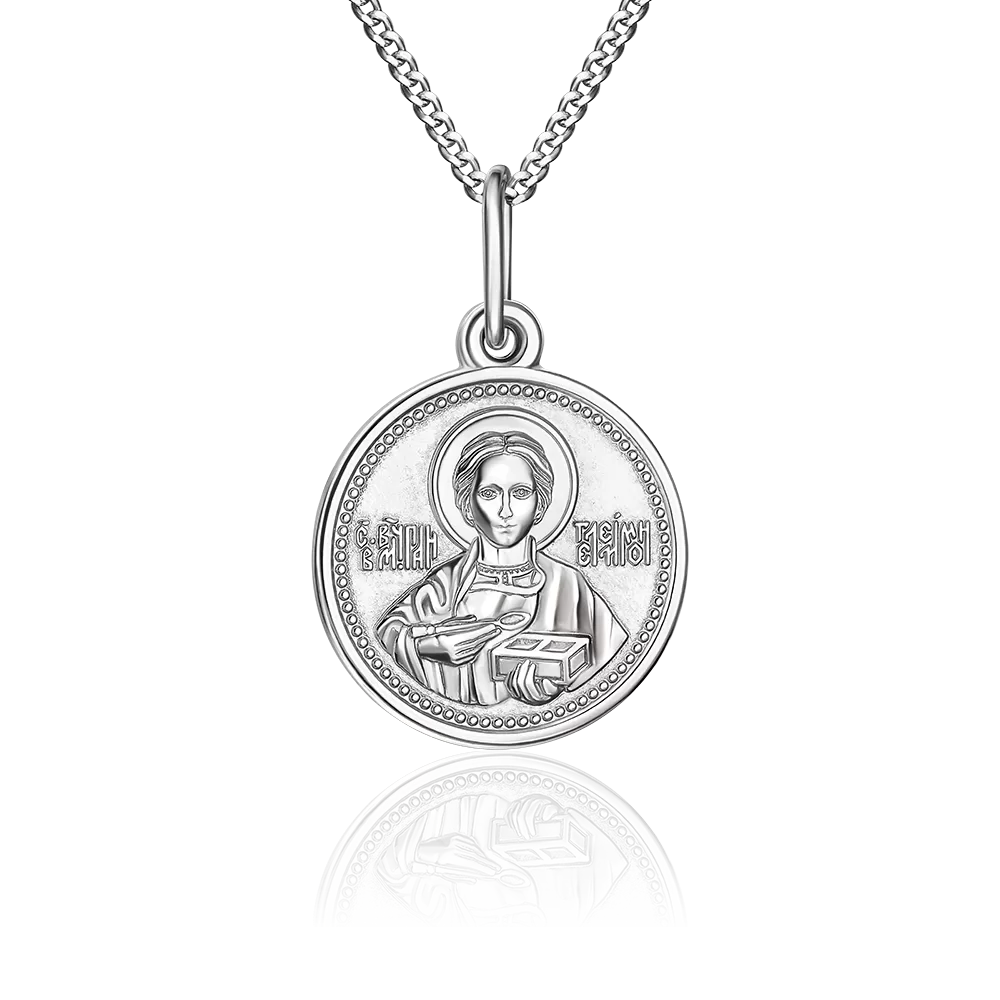 Иконка «Святой великомученик Пантелеймон» из серебра 03-1807-00-000-0200