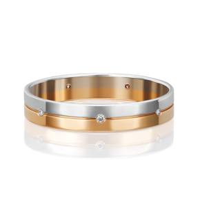 Обручальное кольцо из комбинированного золота с бриллиантами 01-1168-00-101-1111-30