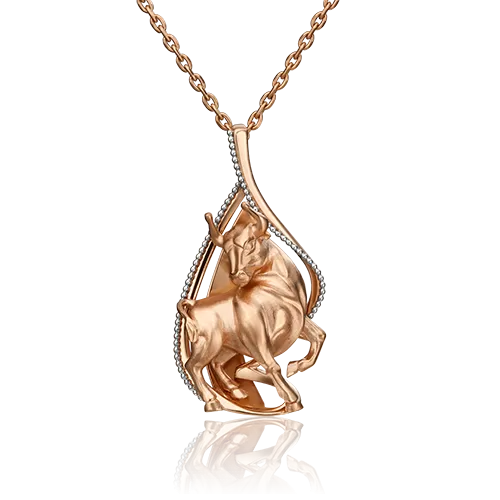 Подвеска «Знак зодиака Телец» из комбинированного золота 03-2814-04-000-1111-48