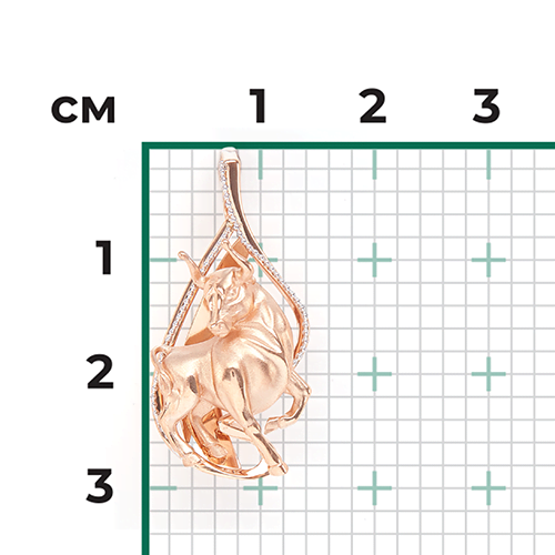 Подвеска «Знак зодиака Телец» из комбинированного золота 03-2814-04-000-1111-48
